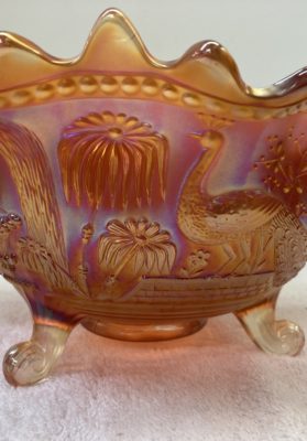 Antique Northwood Peacock Fountain Bowl