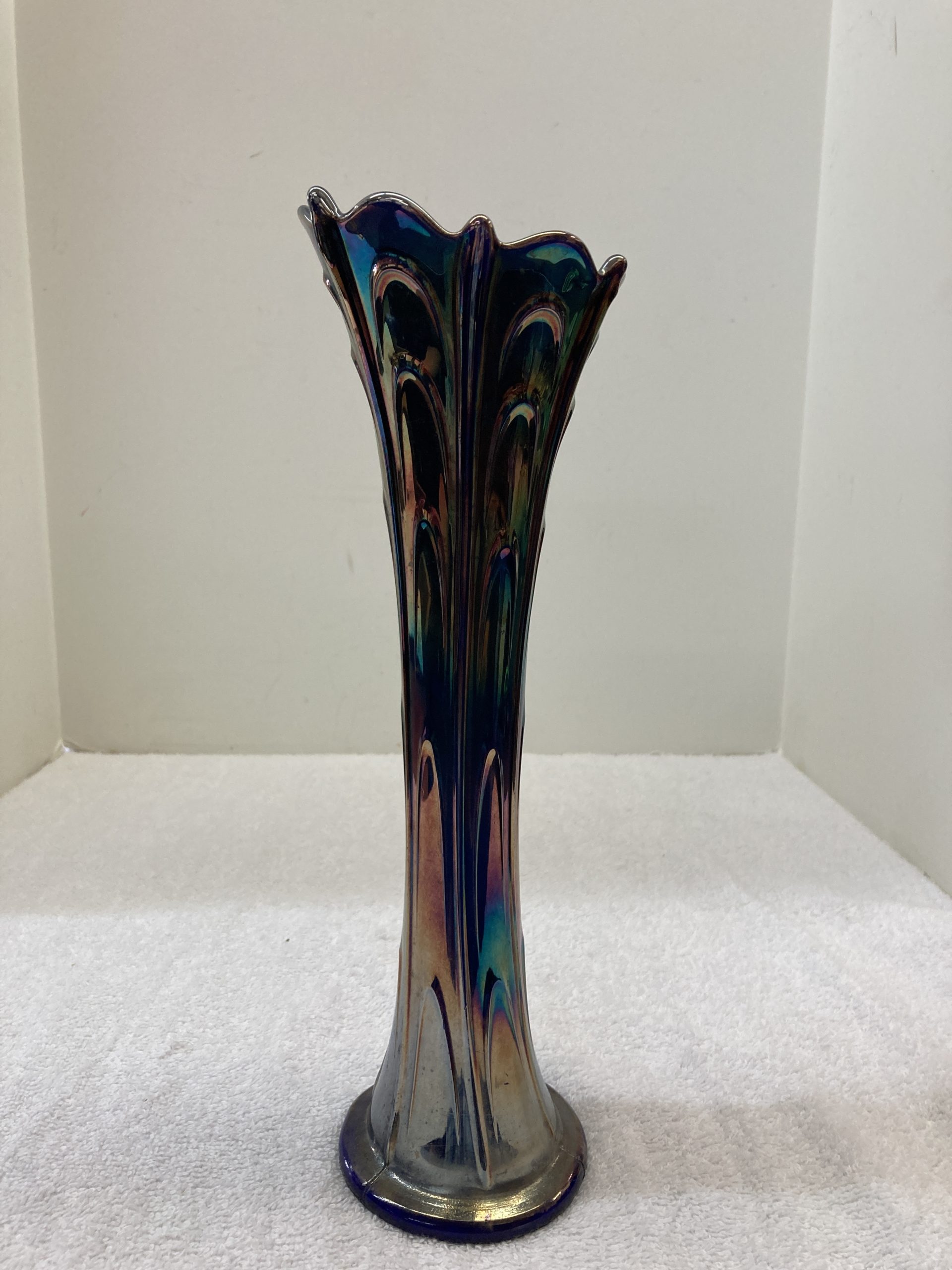 Carnival Glass Style Stretch Glass Vase