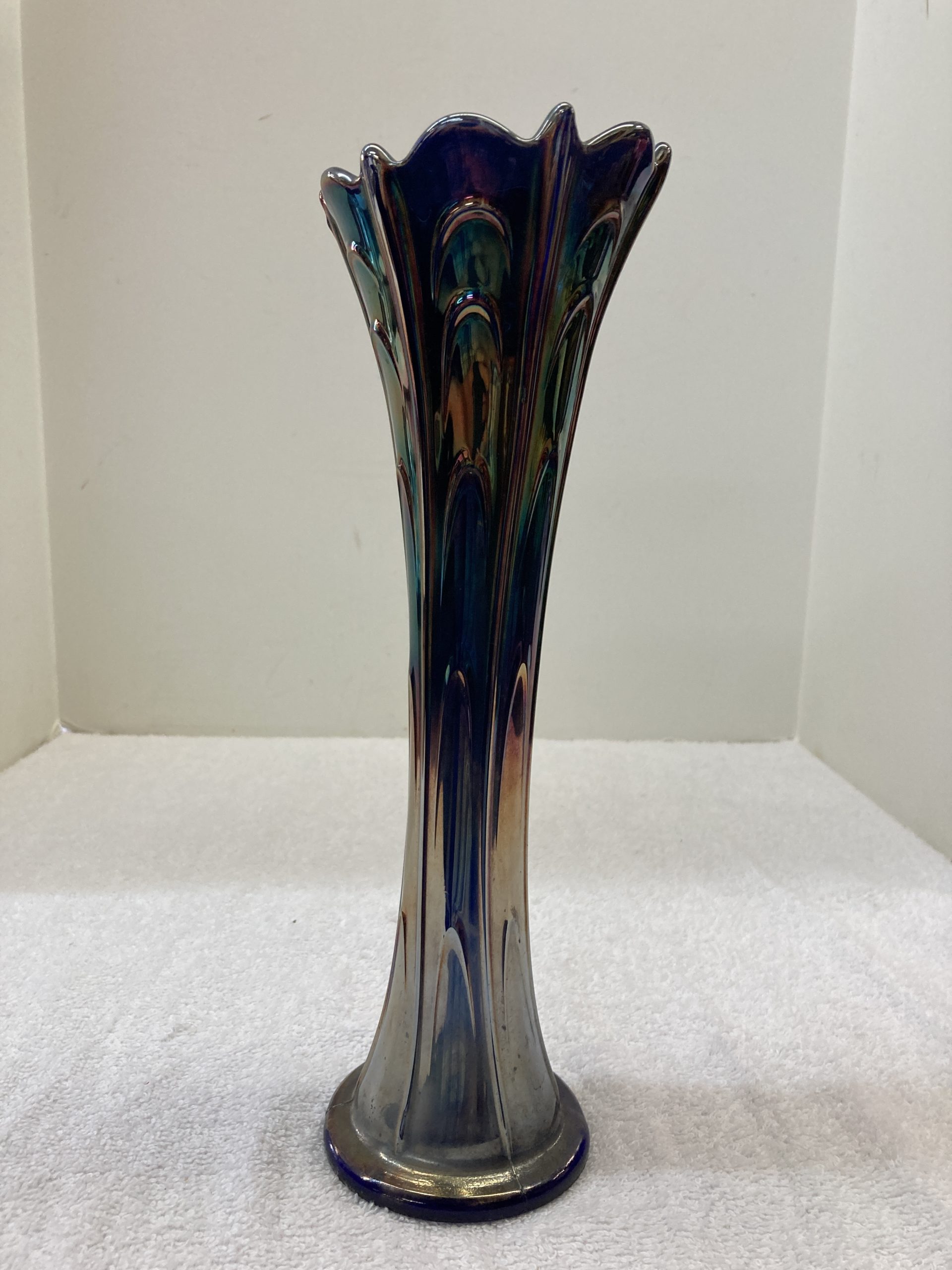 Carnival Glass Style Stretch Glass Vase